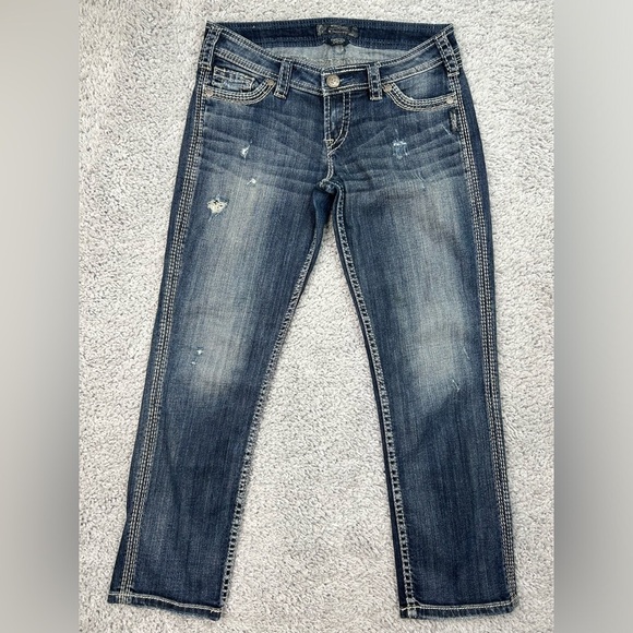 Silver Jeans Womens 26 Twisted Capri Low Rise Regular Wash Pedal Pushers Casual - Picture 1 of 6